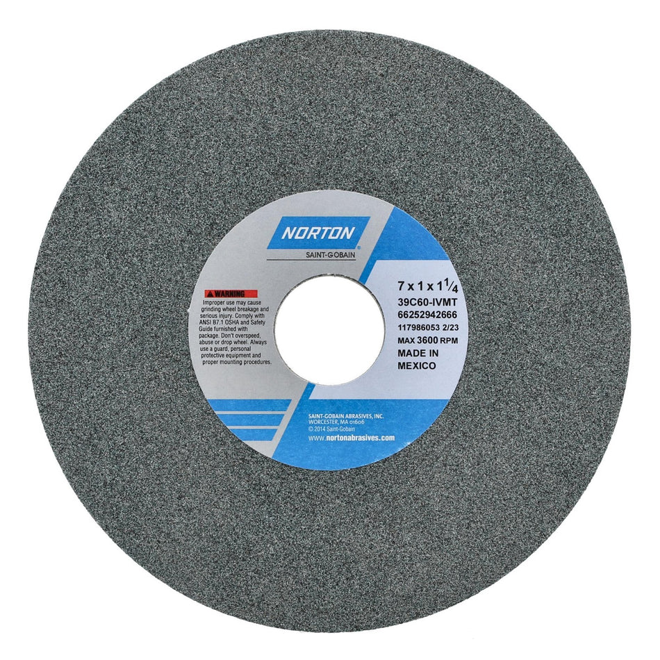 Norton 7 x 1 x 1-1/4 in Type 01 Toolroom Wheel 39C 60 J VMT
