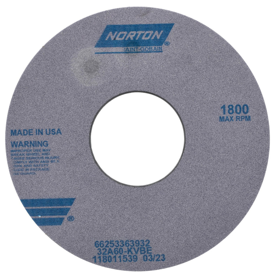 Norton 14 x 1 x 5 in Type 01 Toolroom Wheel 32A 60 K VBE