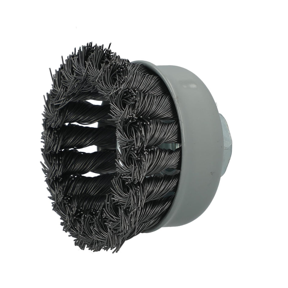 Norton 3-1/2 x 0.020 x 5/8-11 x 7/8 In. Carbon Steel Standard Twist Knot Wire Cup Brush