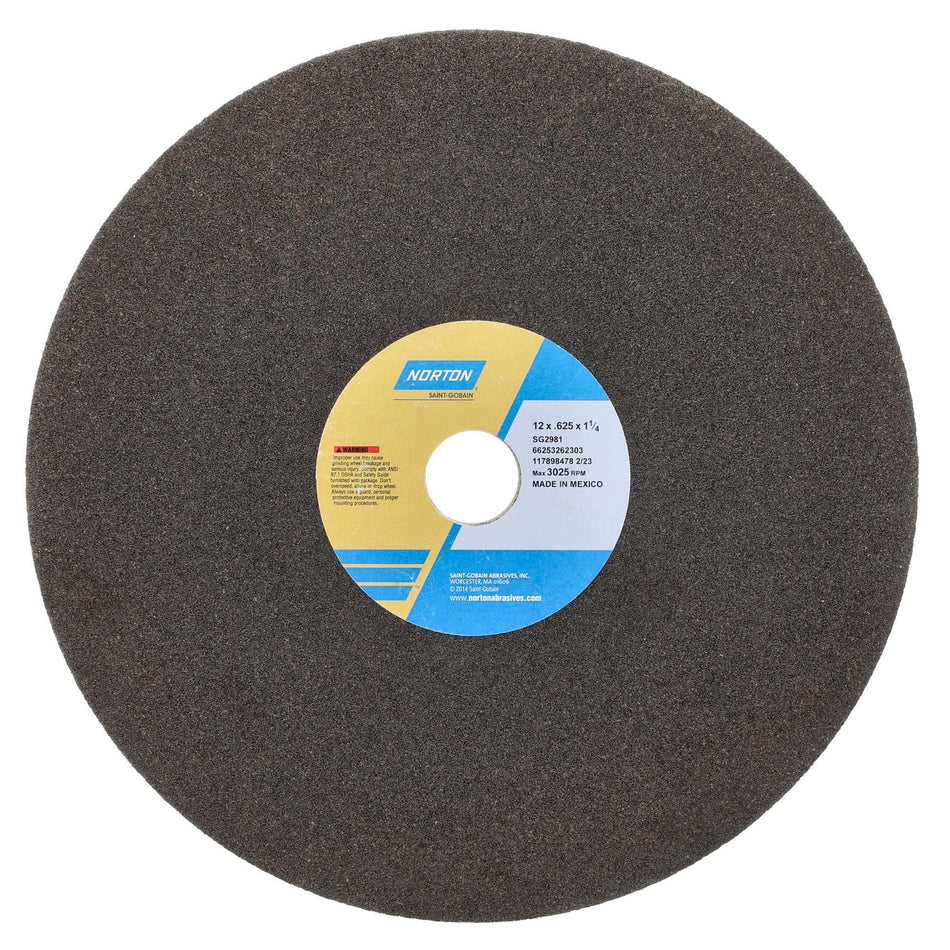 Norton 12 x 0.625 x 1-1/4 in NorZon Type 01 Sawgumming Wheel ZA 36 N B7, 5-Pack