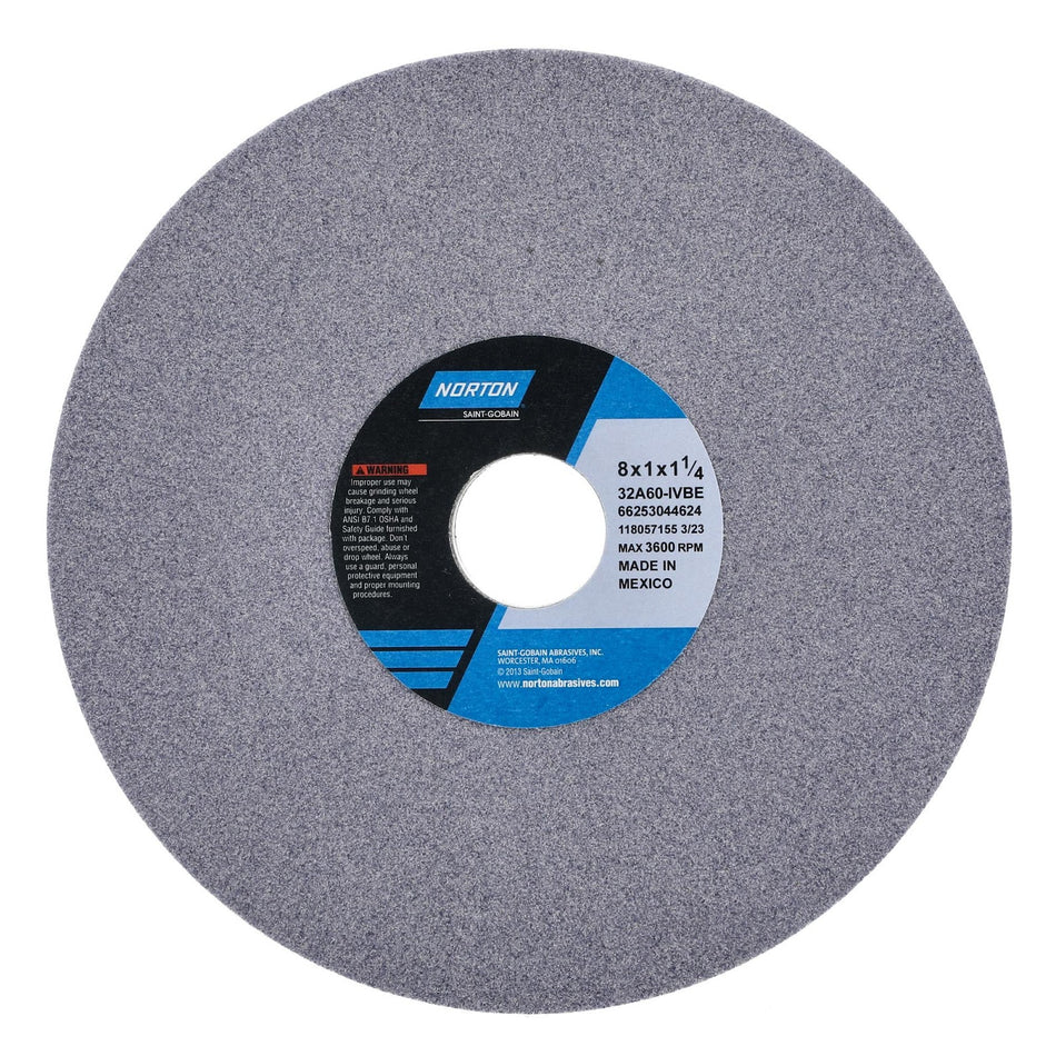 Norton 8 x 1 x 1-1/4 in Type 01 Toolroom Wheel 32A 60 I VBE