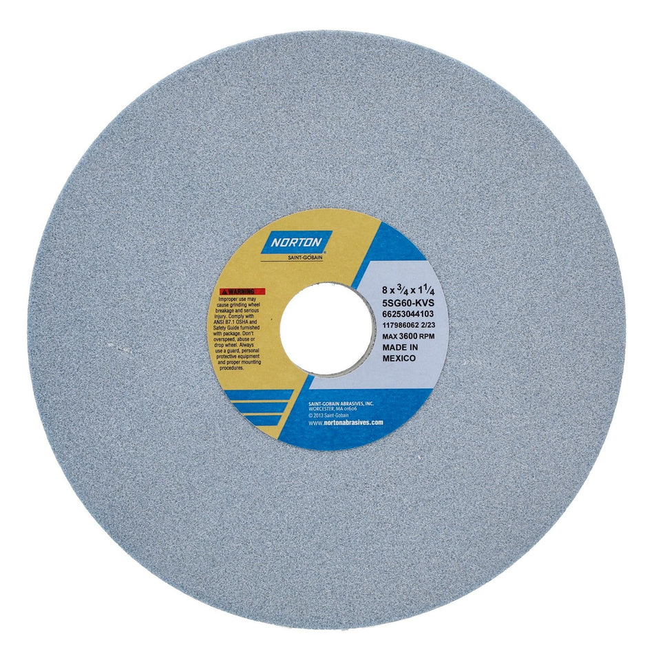 Norton 8 x 3/4 x 1-1/4 in SG Type 01 Toolroom Wheel 5SG 60 K VS