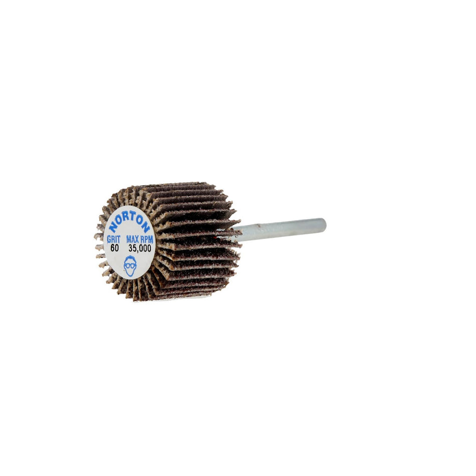 Norton 3/4 x 5/8 in Merit Spindle Flap Wheel P60 Grit R369 Aluminum Oxide, 10-Pack