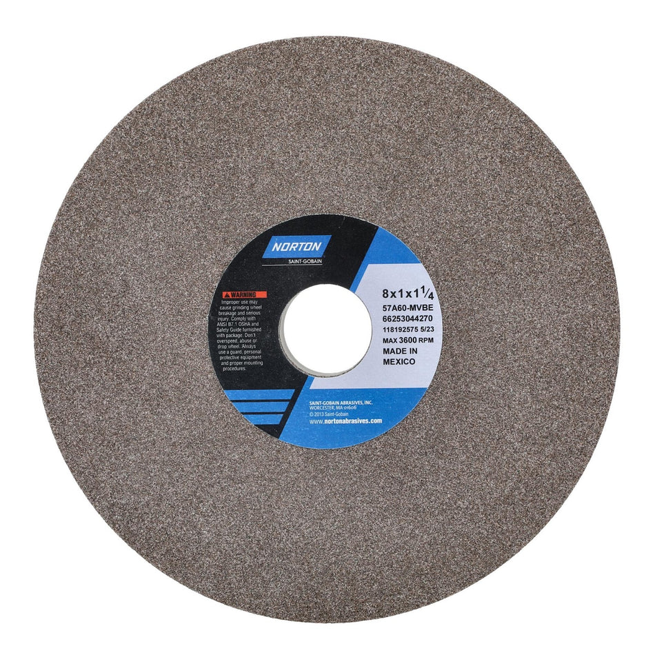 Norton 8 x 1 x 1-1/4 in Type 01 Toolroom Wheel 57A 60 M VBE