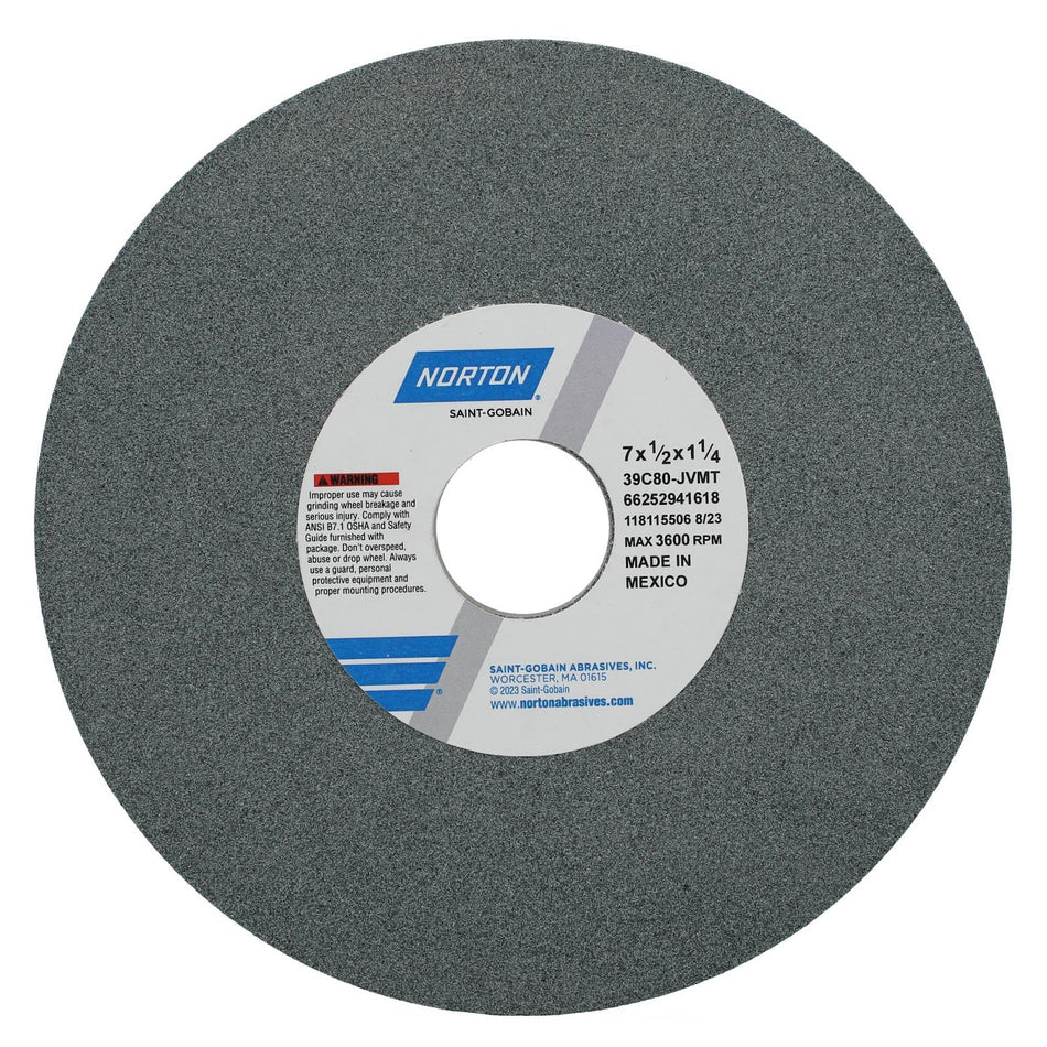 Norton 7 x 1/2 x 1-1/4 in Type 01 Toolroom Wheel 39C 80 K VMT