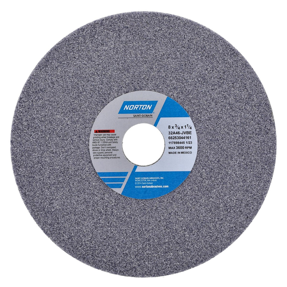 Norton 8 x 3/4 x 1-1/4 in Type 01 Toolroom Wheel 32A 46 J VBE