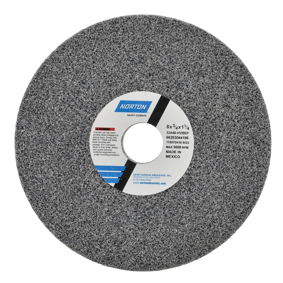 Norton 8 x 3/4 x 1-1/4 in Type 01 Toolroom Wheel 32A 46 H VBEP