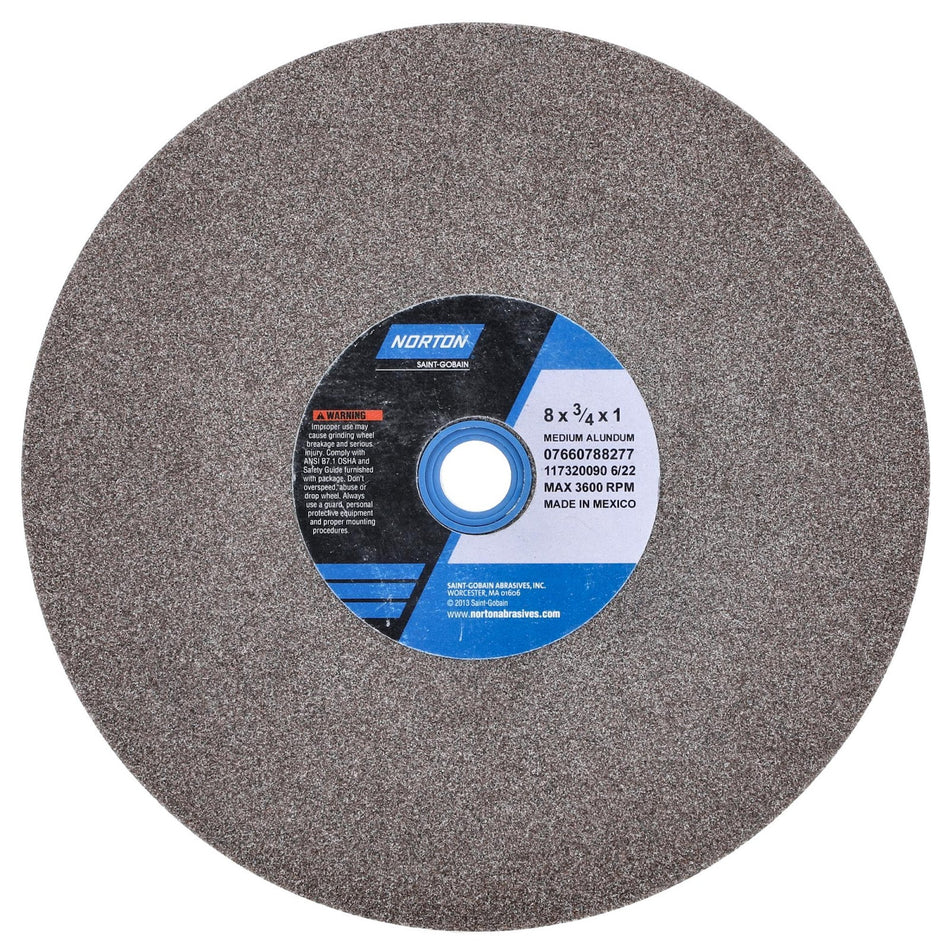 Norton 8 x 3/4 x 1 in Gemini Bench Straight Wheel 01 57A 60 N VBE
