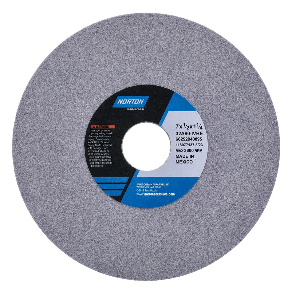 Norton 7 x 1/2 x 1-1/4 in Type 01 Toolroom Wheel 32A 80 I VBE