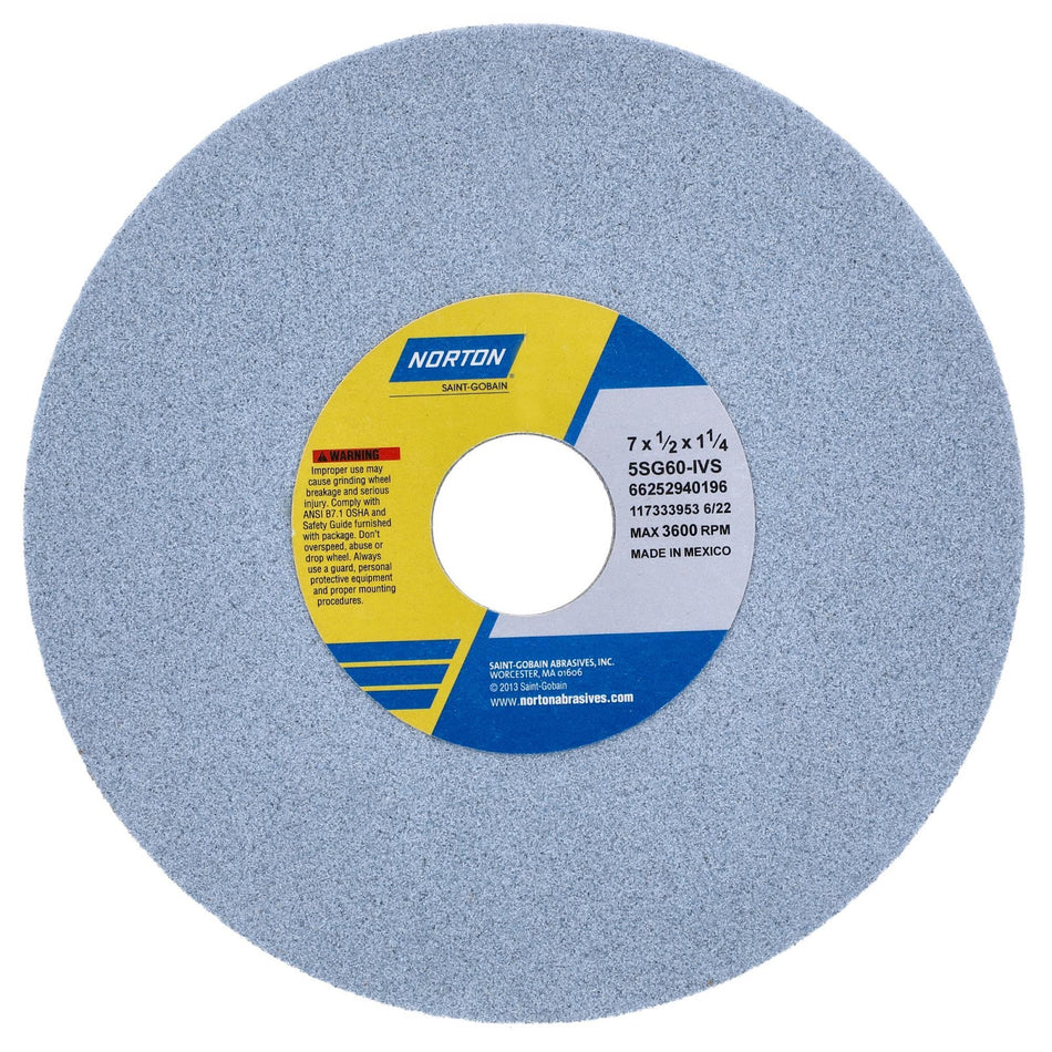 Norton 7 x 1/2 x 1-1/4 in SG Type 01 Toolroom Wheel 5SG 60 I VS