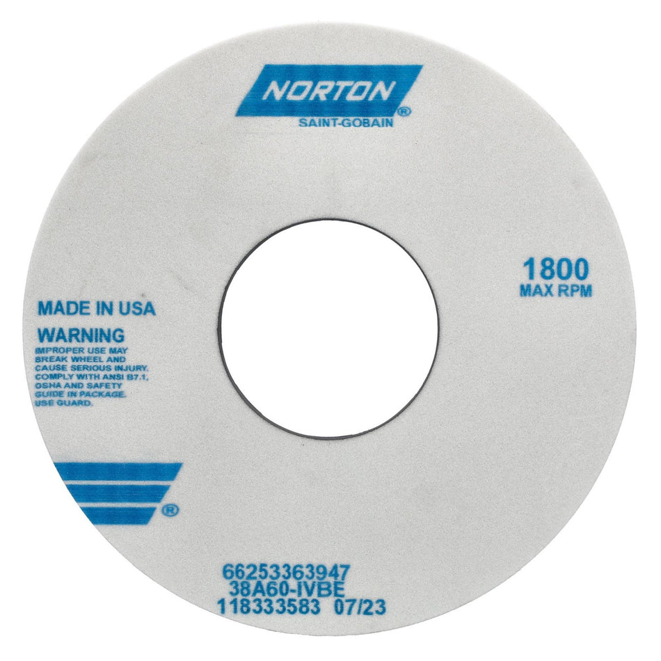 Norton 14 x 1 x 5 in Type 01 Toolroom Wheel 38A 60 I VBE