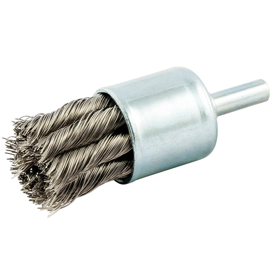 Norton 1 x 0.014 x 1/4 in BlueFire Shank Mounted End Brush, 10-Pack