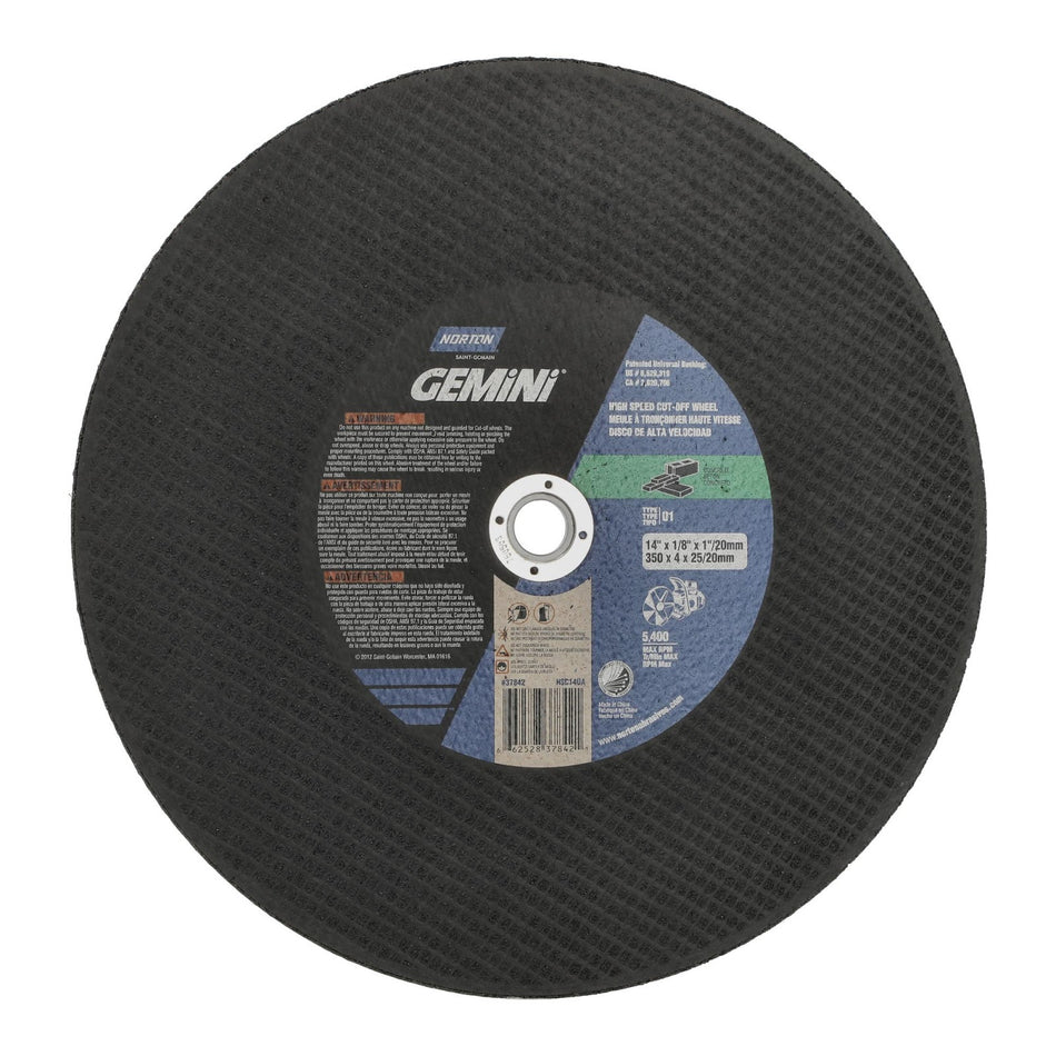 Norton 14 x 1/8 in Gemini Type 41 Cut-Off Wheel SC 24 Grit T, 10-Pack
