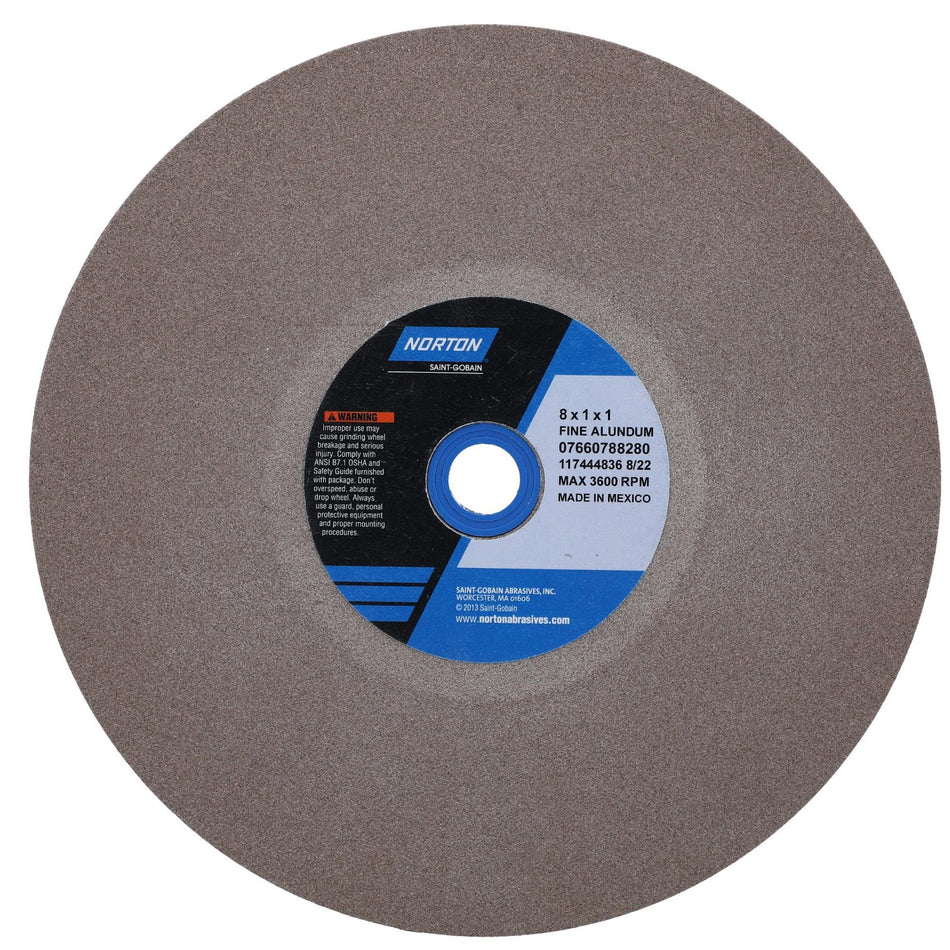 Norton 8 x 1 x 1 in Gemini Bench Straight Wheel 01 57A 100 K VBE