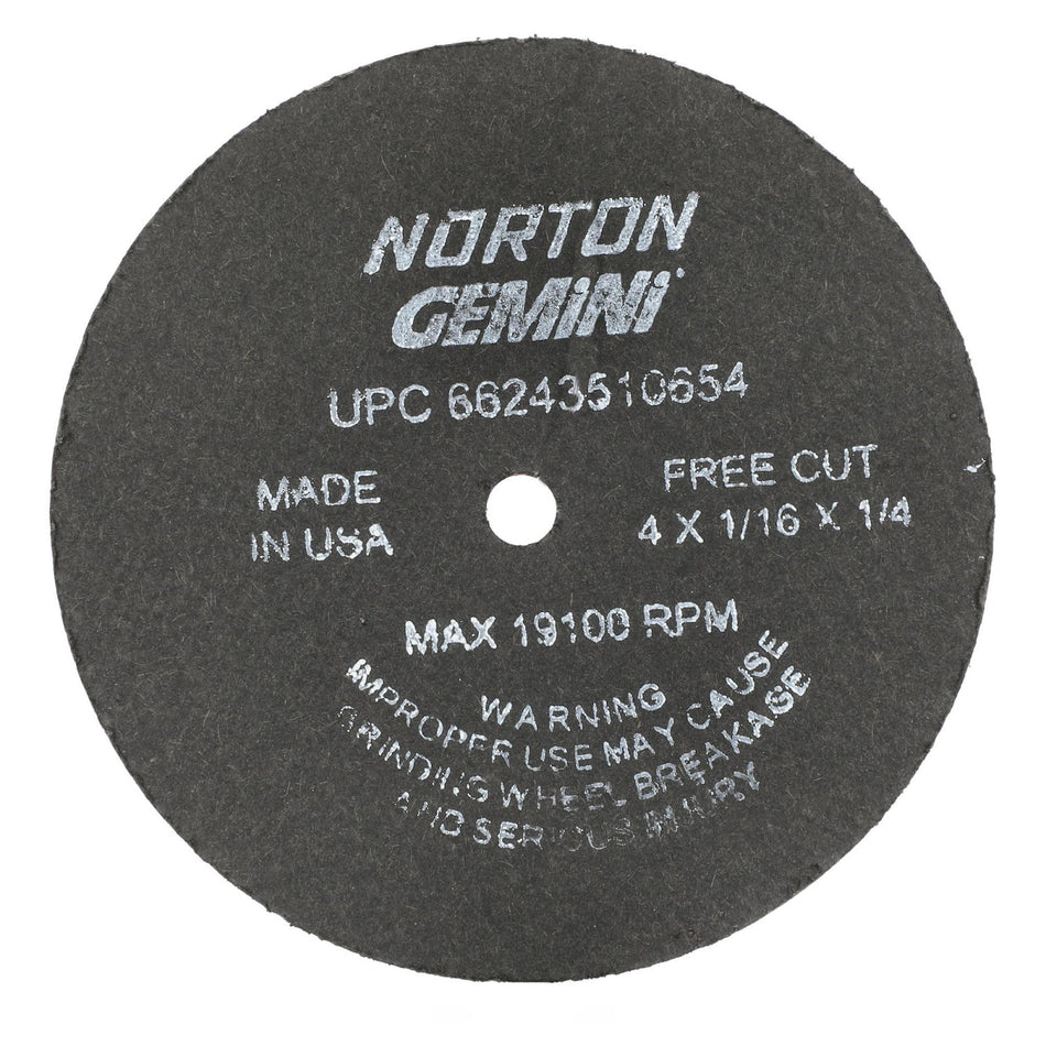 Norton 4 x 1/16 in Gemini Type 41 Cut-Off Wheel AO 36 Grit T, 25-Pack