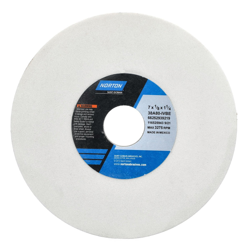 Norton 7 x 1/8 x 1-1/4 in Type 01 Toolroom Wheel 38A 80 I VBE