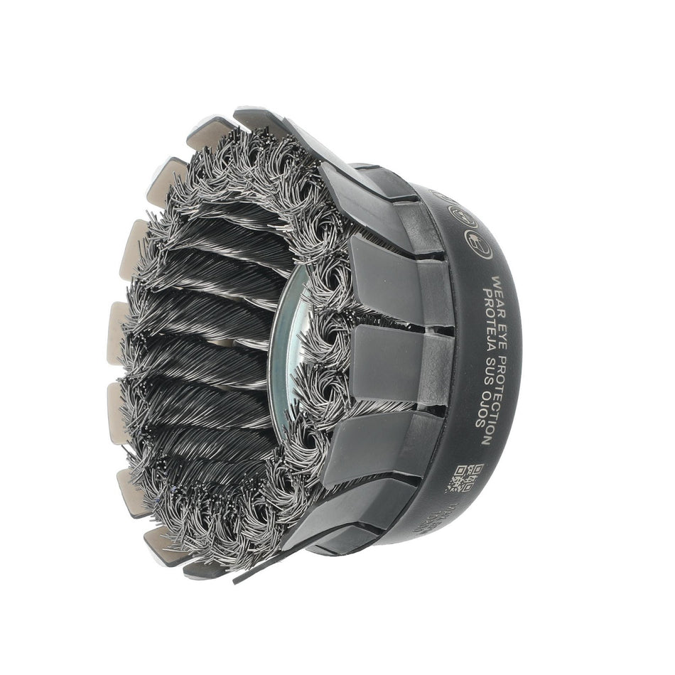 Norton 5 in x 0.02 in x 5/8 in-11 BlueFire Cup Brush with Protective Guard