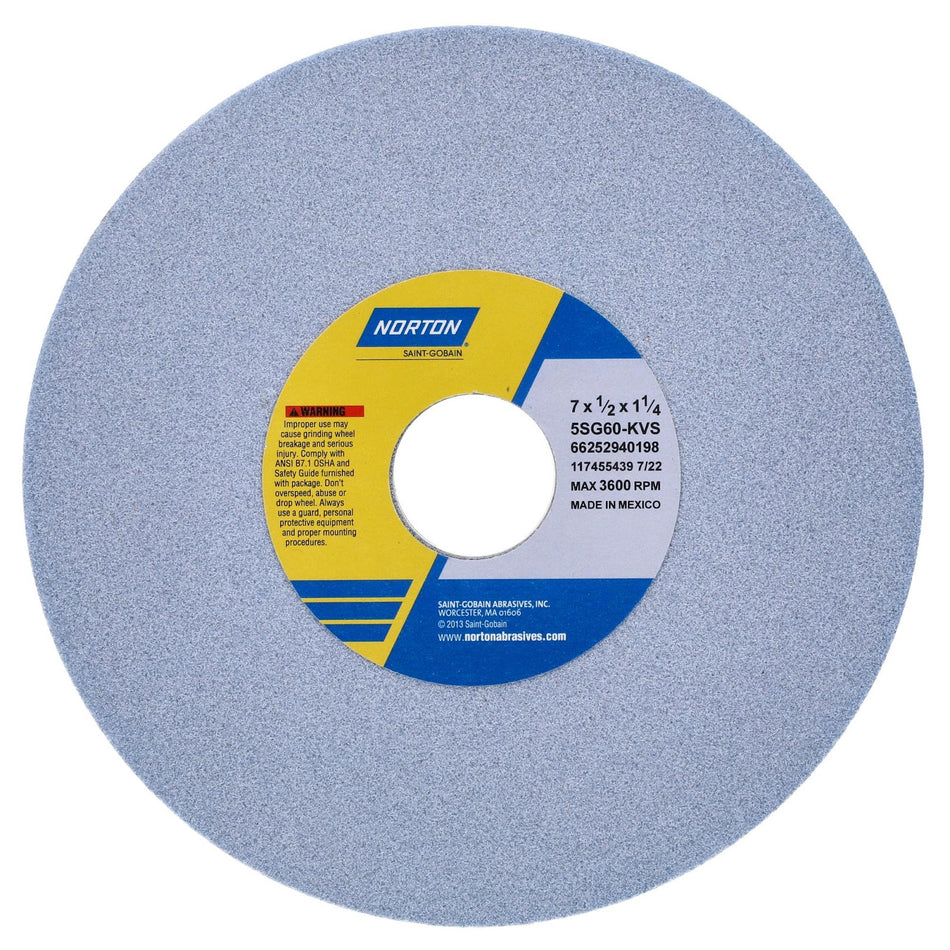Norton 7 x 1/2 x 1-1/4 in SG Type 01 Toolroom Wheel 5SG 60 K VS