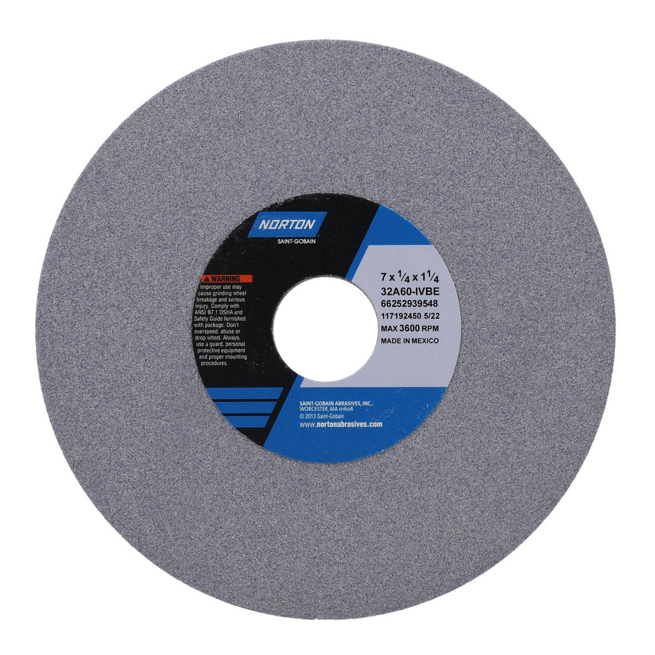 Norton 7 x 1/4 x 1-1/4 in Type 01 Toolroom Wheel 32A 60 I VBE