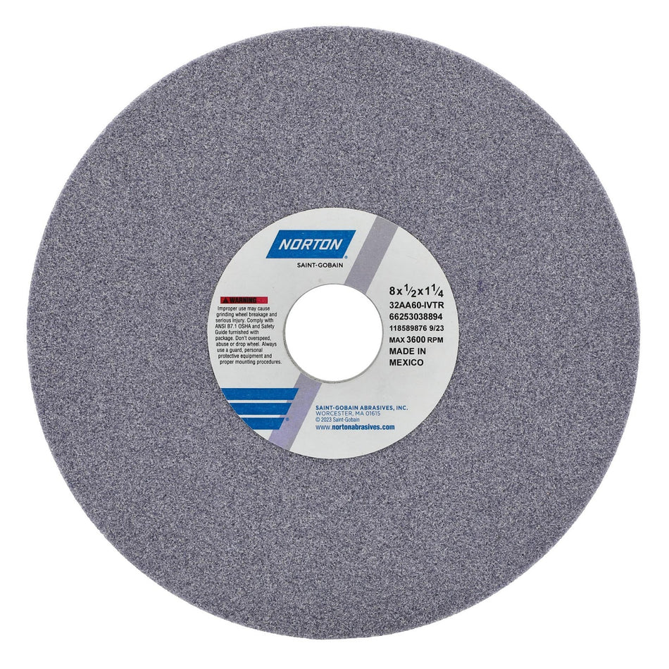 Norton 8 x 1/2 x 1-1/4 in Type 01 Toolroom Wheel 32AA 60 I VTR
