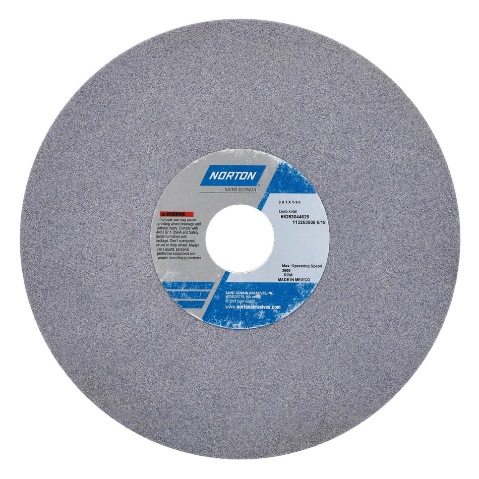 Norton 8 x 1 x 1-1/4 in Type 01 Toolroom Wheel 32A 60 K VBE