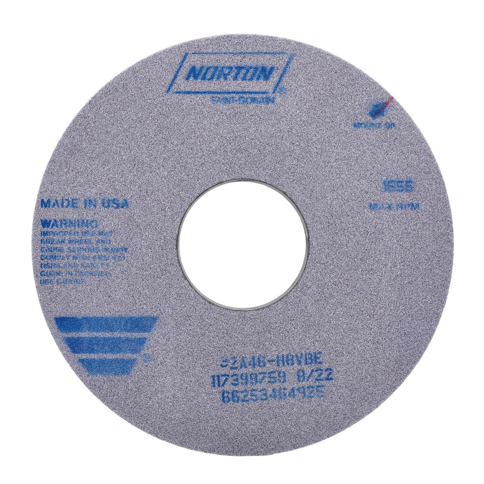 Norton 16 x 1-1/2 x 5 in Type 01 Cylindrical Grinding Wheel AO 46 H VBE