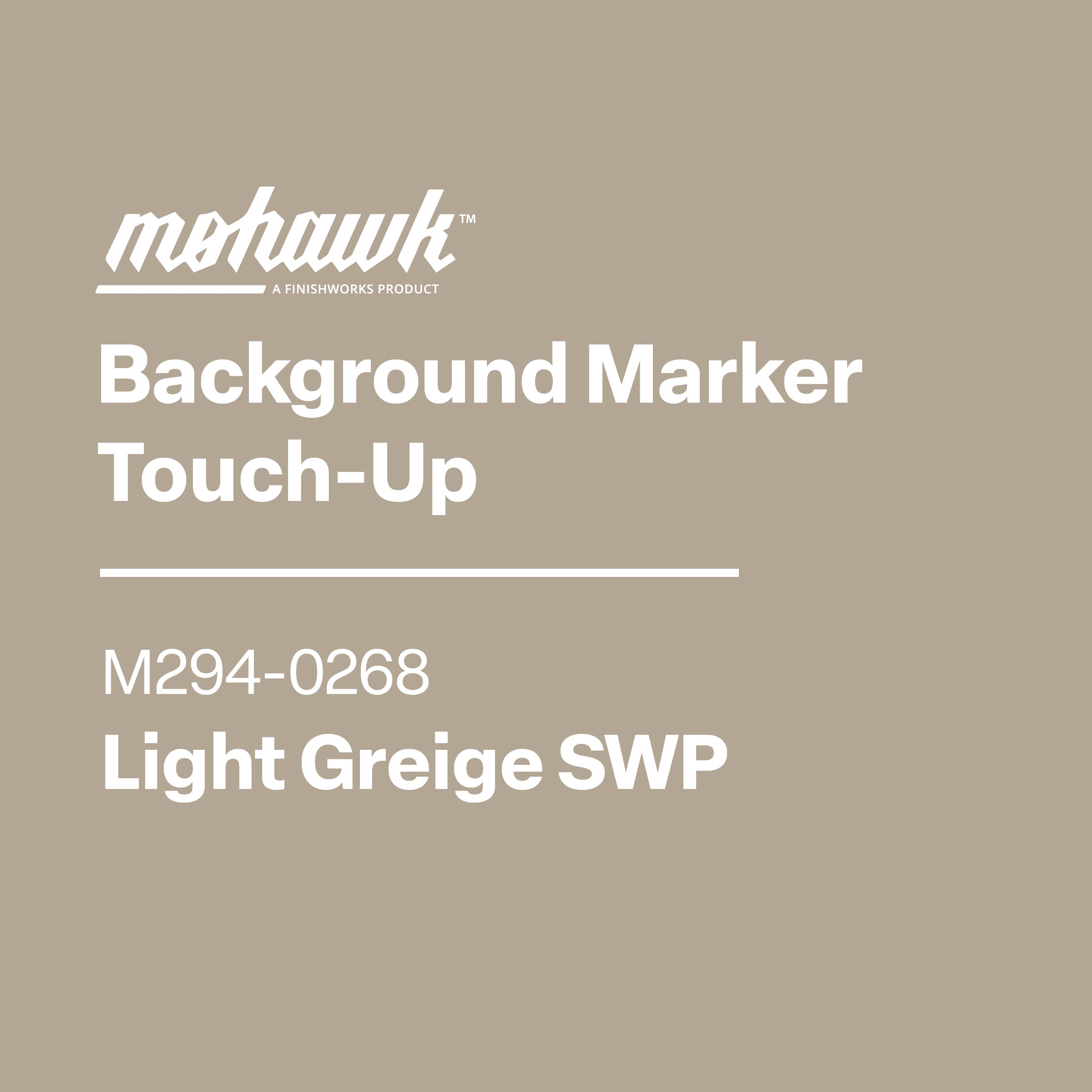 Mohawk background marker touch-up label on a beige background