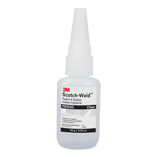 3M Scotch-Weld Plastic & Rubber Instant Adhesive PR1500, Clear, 20 Gram