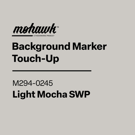 Label for Mohawk Background Marker Touch-Up in Light Mocha SWP on a gray background