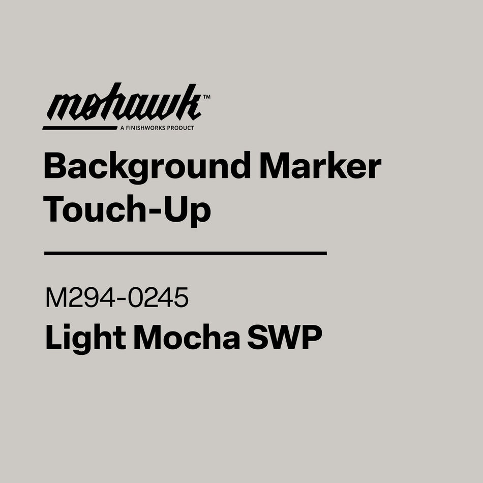 Label for Mohawk Background Marker Touch-Up in Light Mocha SWP on a gray background