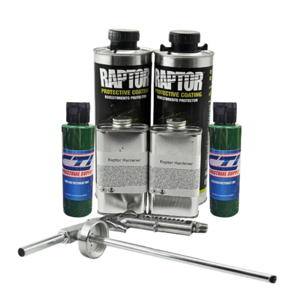 U-Pol Raptor Emerald Green Bedliner Kit with Spray Gun