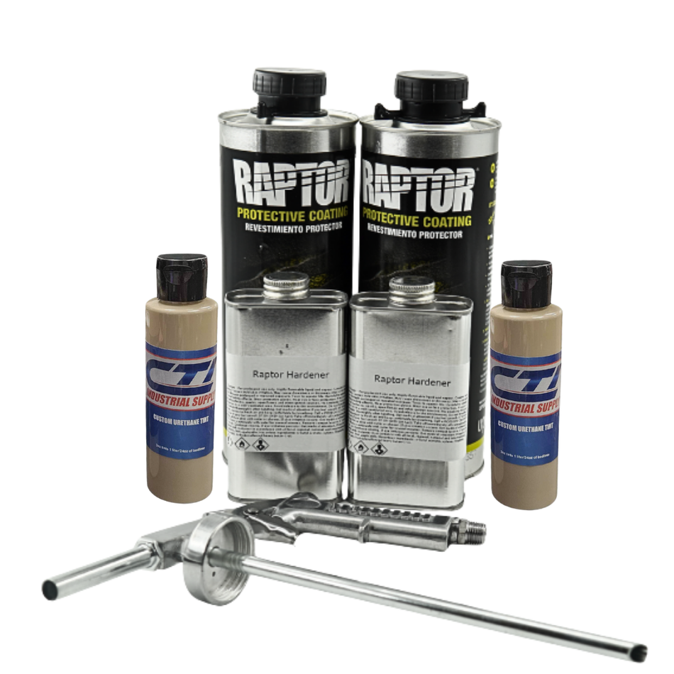 U-Pol Raptor Sand Brown Bedliner Kit with Spray Gun