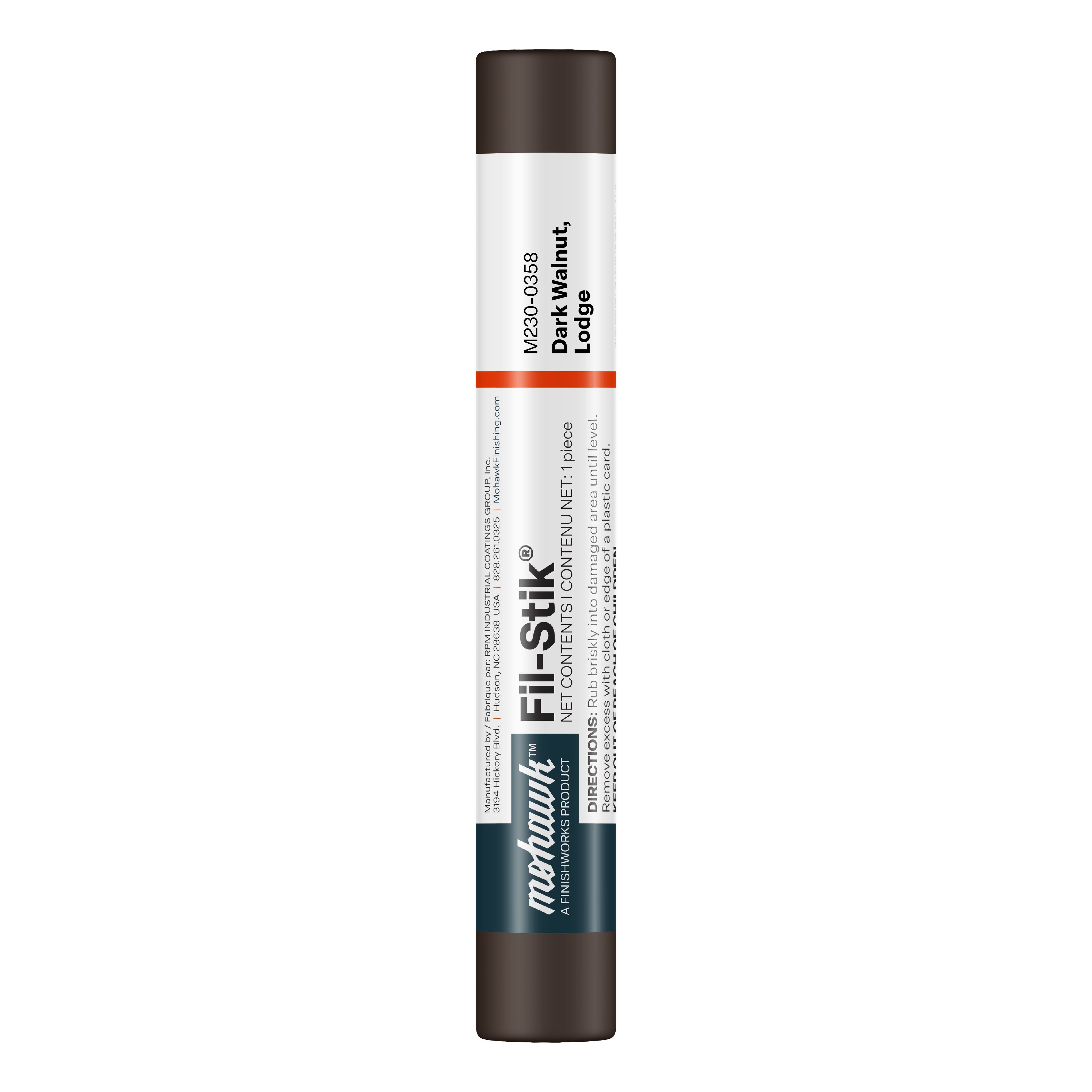 Mohawk Dark Walnut Lodge Fil-Stik wax putty stick for wood repair