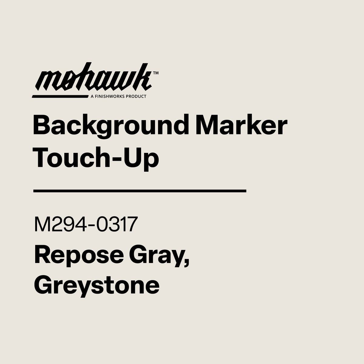 Mohawk Background Marker Touch-Up product information on a beige background