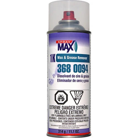 Spray Max 1K Wax & Grease Remover can for cleaning automotive surfaces before painting — Kolor Koalition