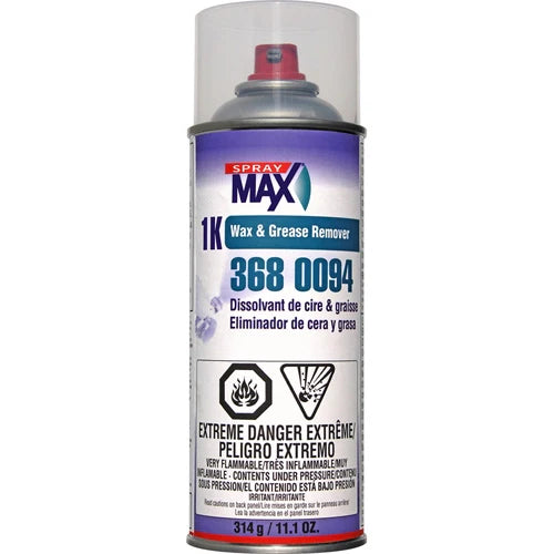 Spray Max 1K Wax & Grease Remover can for cleaning automotive surfaces before painting — Kolor Koalition