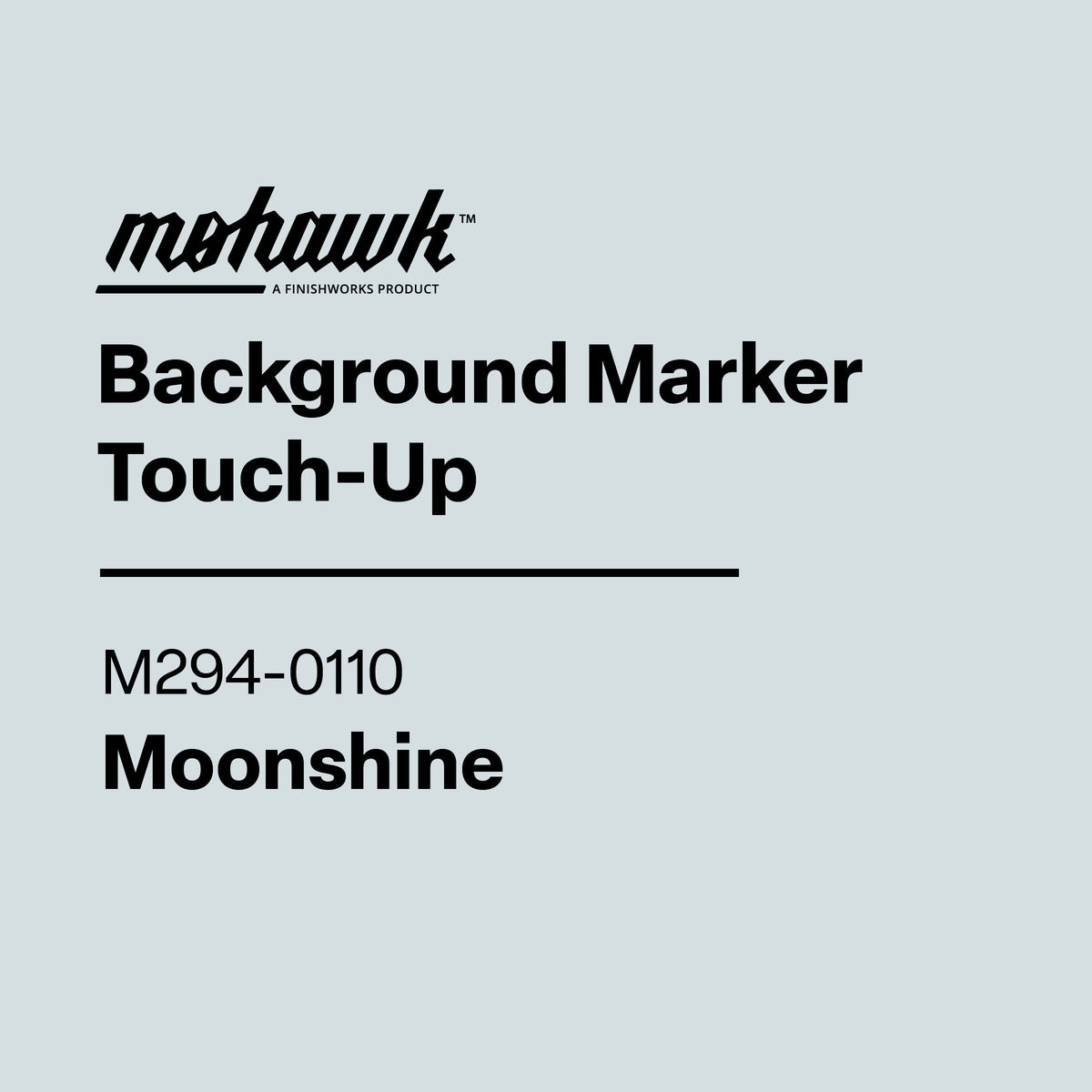 Mohawk Background Marker Touch-Up label with product details on a light gray background