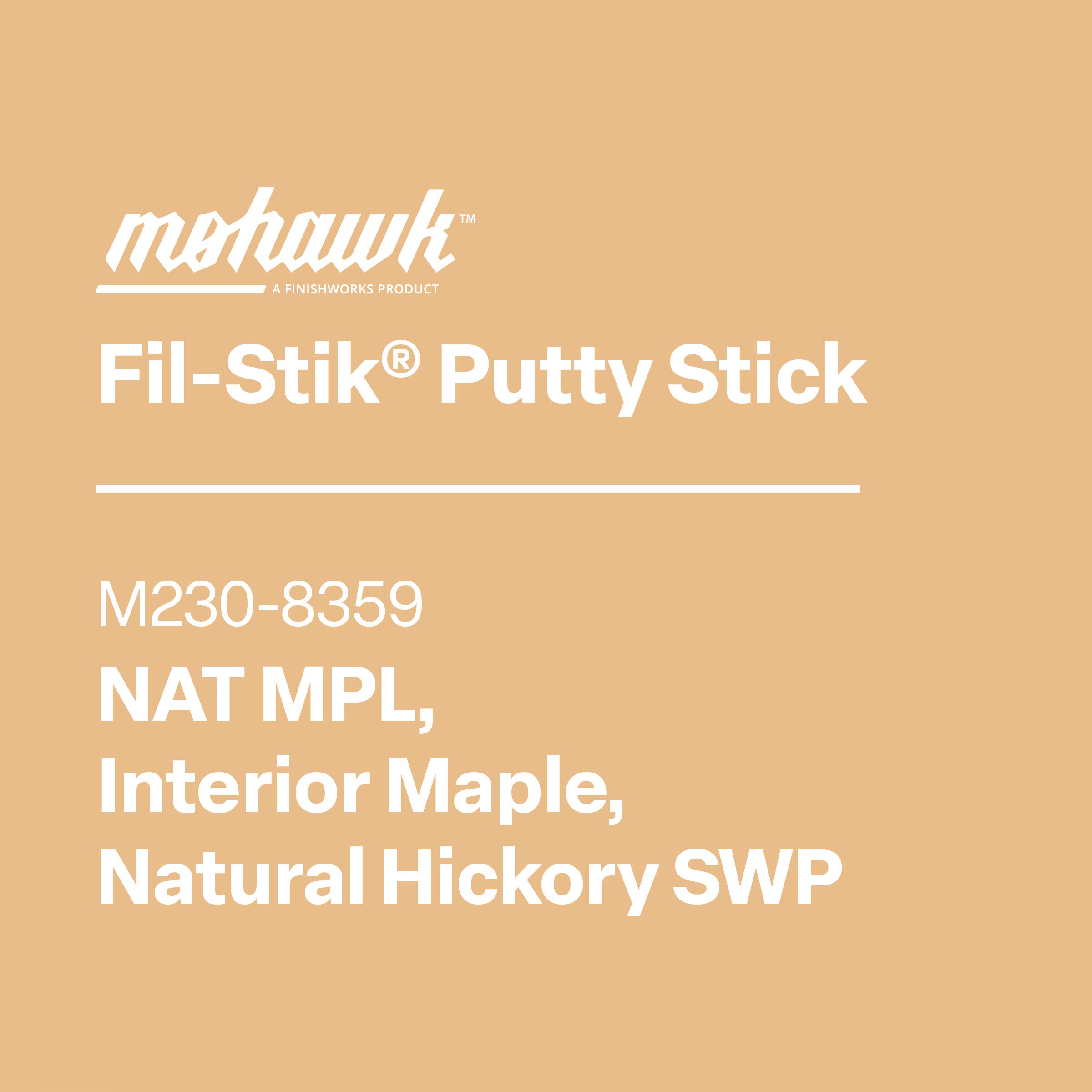 Mohawk M230-8359 Natural Hickory furniture scratch and nick touch-up stick