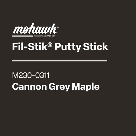 Mohawk Fil-Stik Putty Stick label with product details on a black background