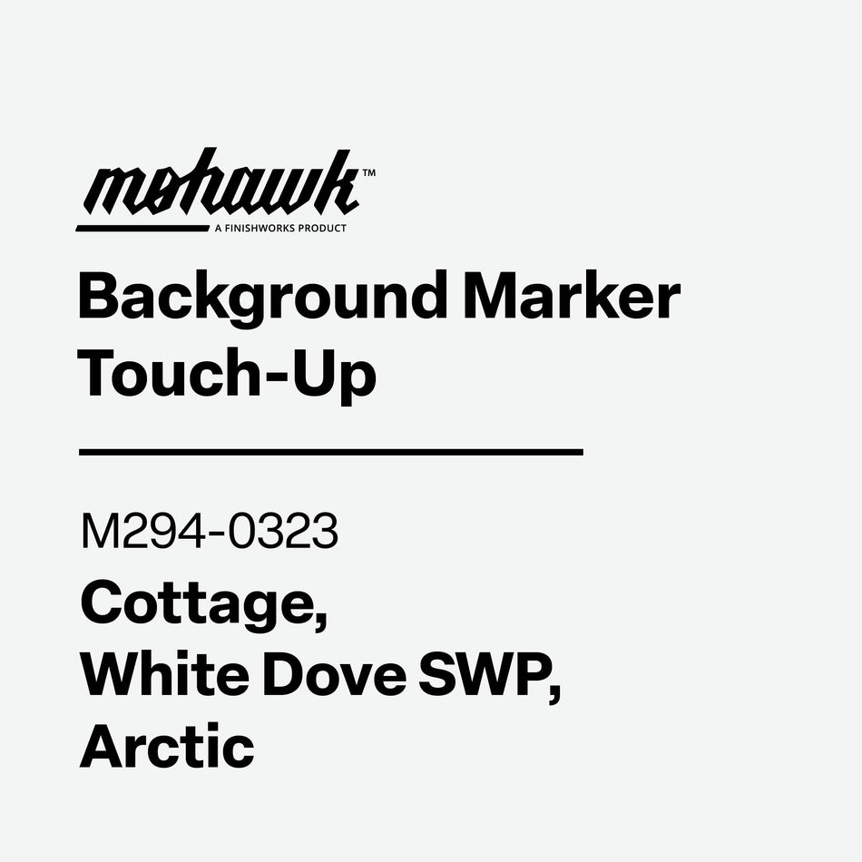 Product label for Mohawk Background Marker Touch-Up with color code M294-0323.