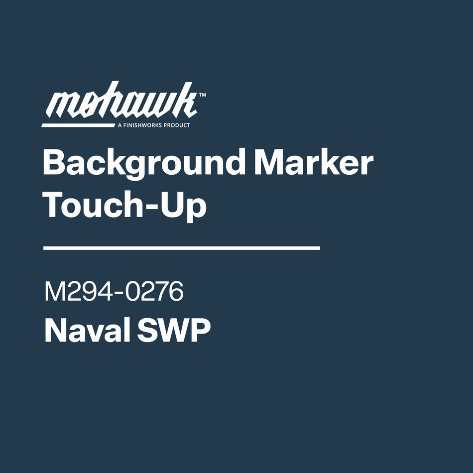 Navy blue background with white text displaying 'mohawk', product name, and color code.