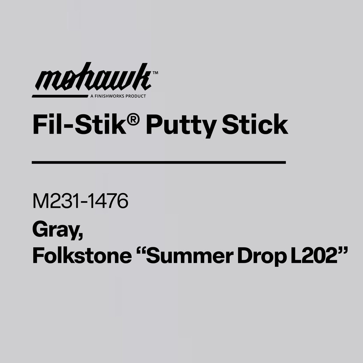 Mohawk M231-1476 Gray Folkstone furniture scratch and nick touch-up stick