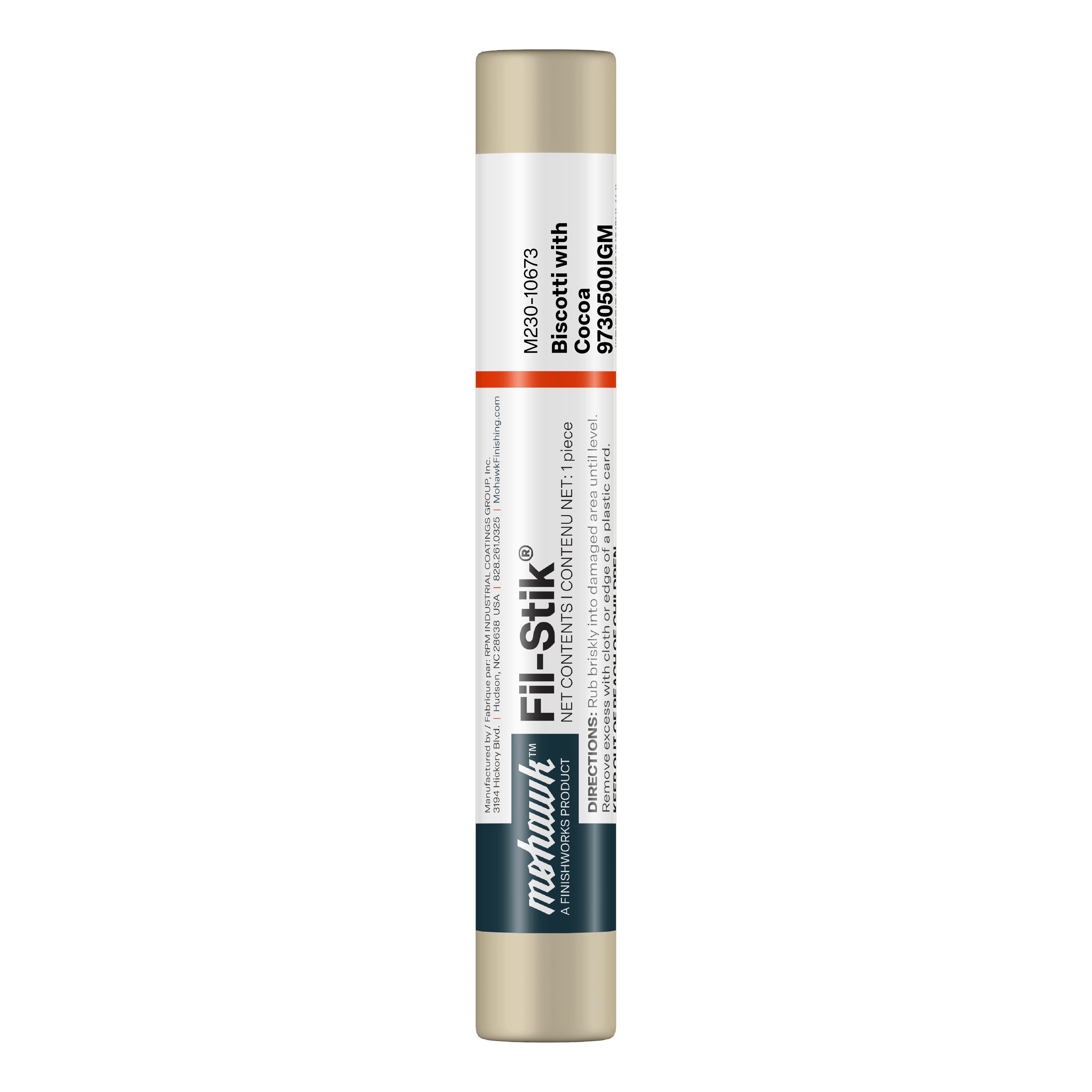 Mohawk Biscotti With Cocoa Fil-Stik wax putty stick for wood repair
