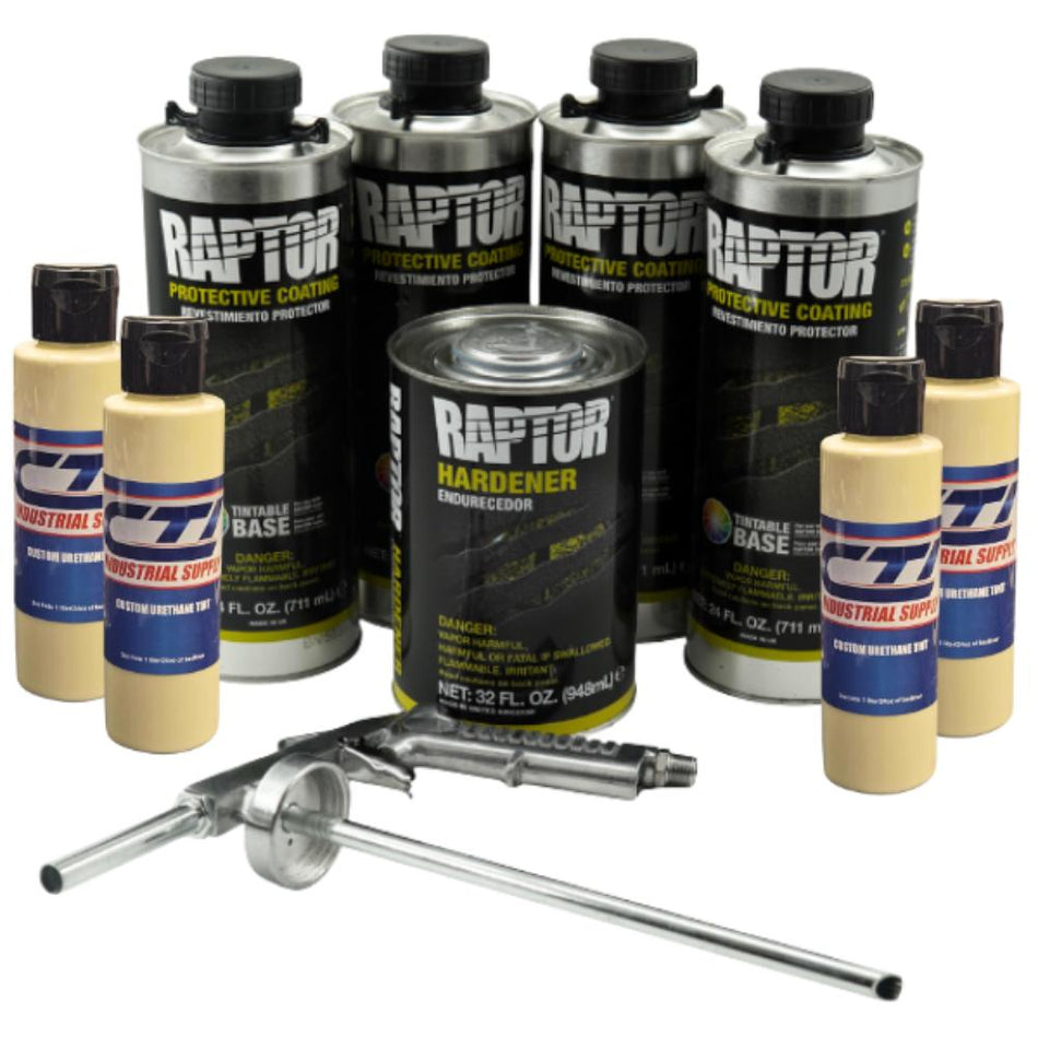 U-Pol Raptor Desert Tan Bedliner Kit with Spray Gun