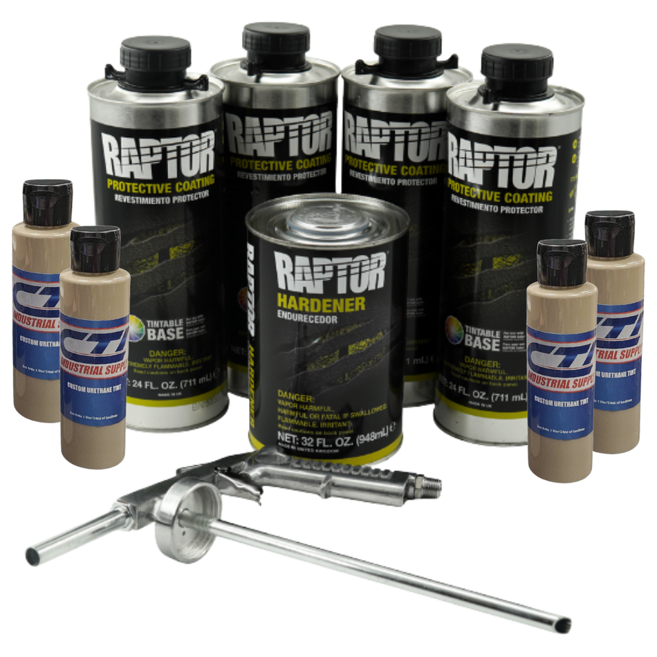 U-Pol Raptor Sand Brown Bedliner Kit with Spray Gun