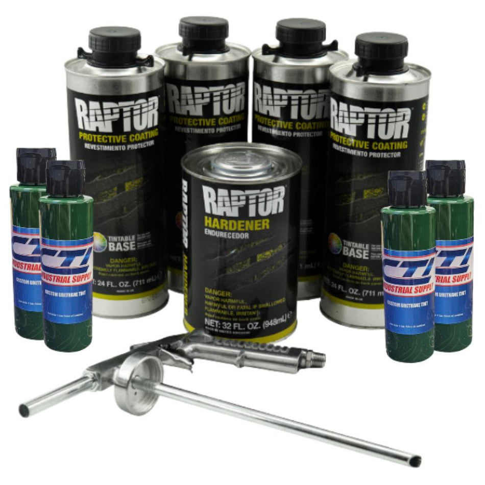 U-Pol Raptor Emerald Green Bedliner Kit with Spray Gun
