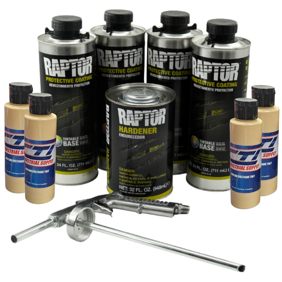 U-Pol Raptor Shoreline Beige Bedliner Kit with Spray Gun