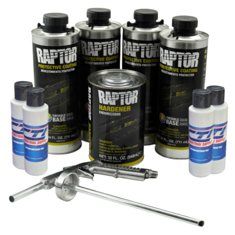 RAPTOR LINER ホワイト　4本セット U-Pol Raptor Bright White Bedliner Kit with Spray Gun – CTI