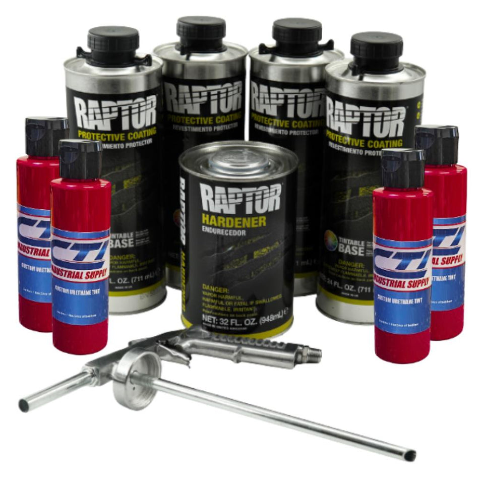 U-Pol Raptor Brick Red Bedliner Kit with Spray Gun