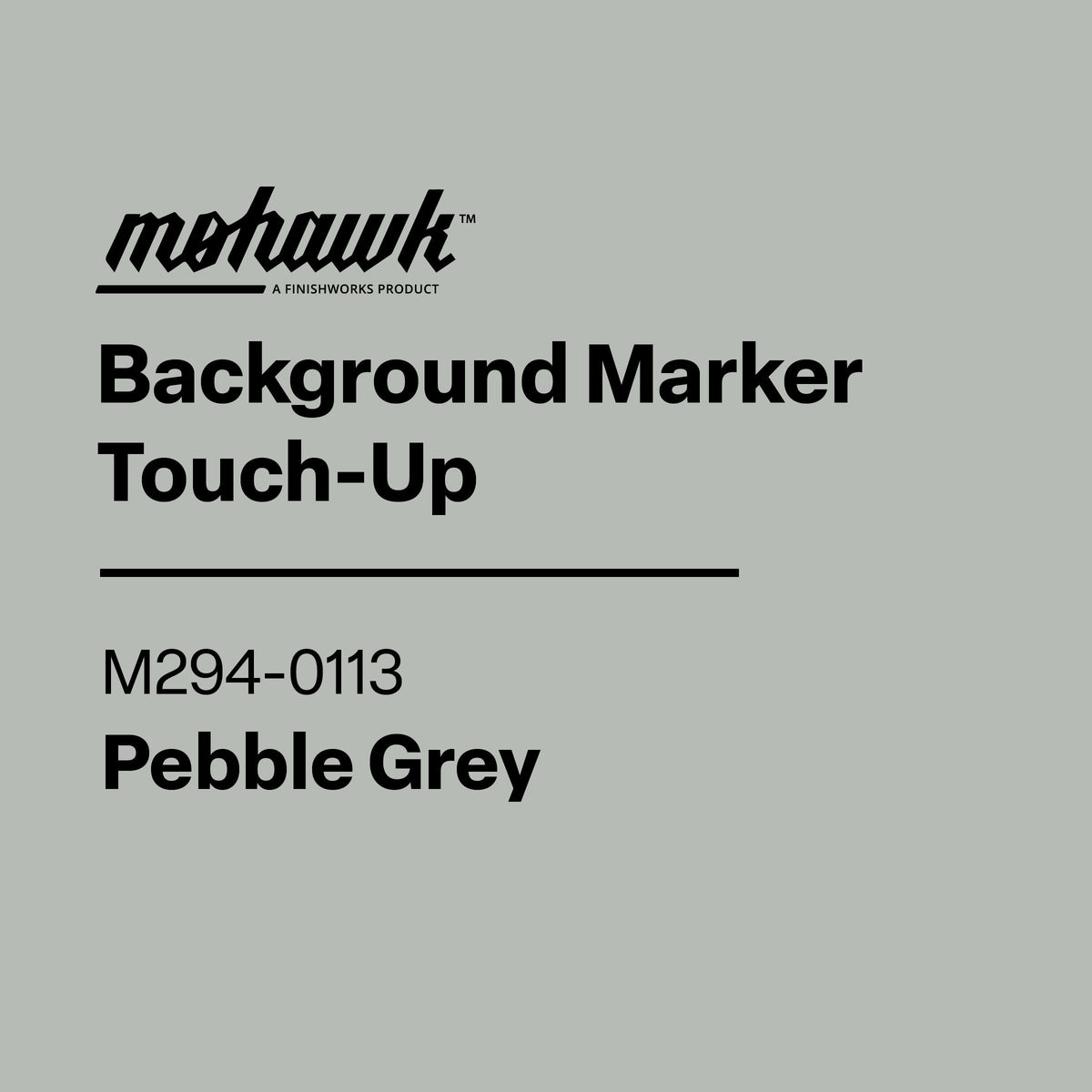 Mohawk Background Marker Touch-Up label for Repose Grey on a gray background